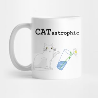 CATastrophic cat tipping glass Mug